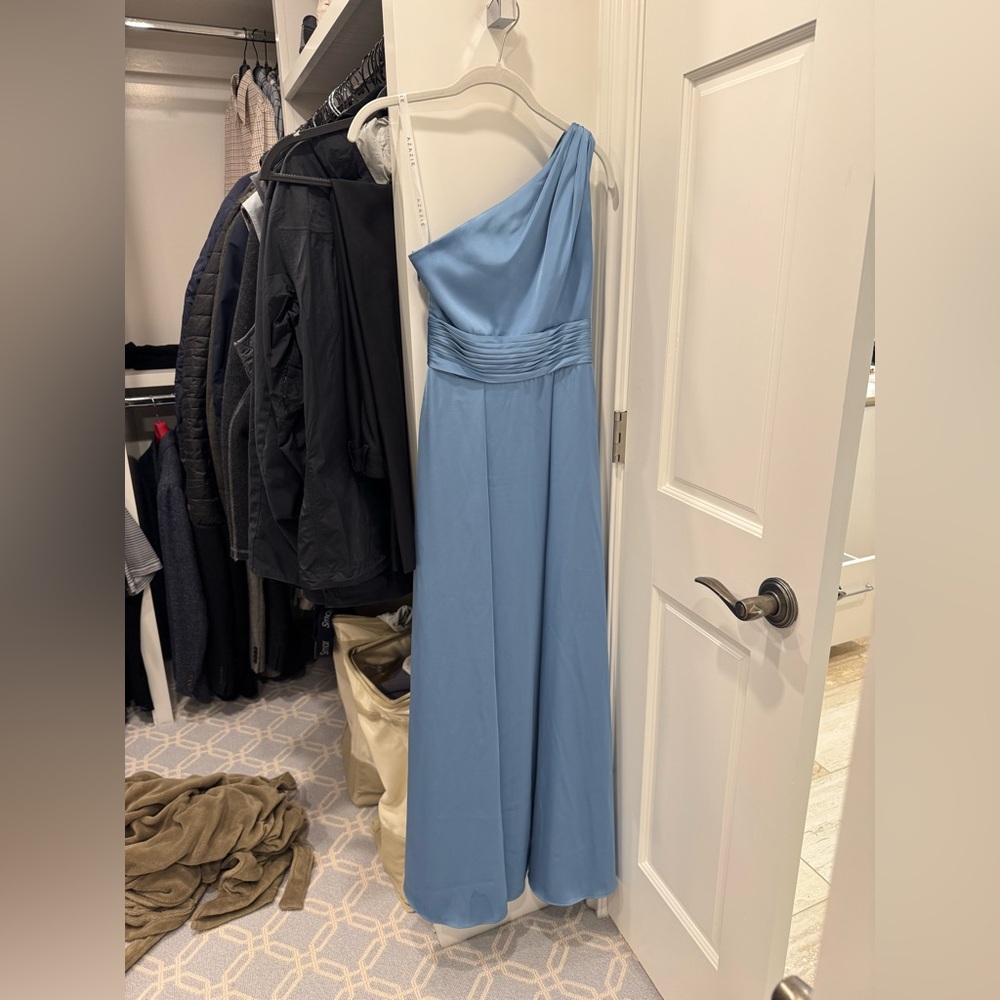 Azazie One-Shoulder Light Blue Dress